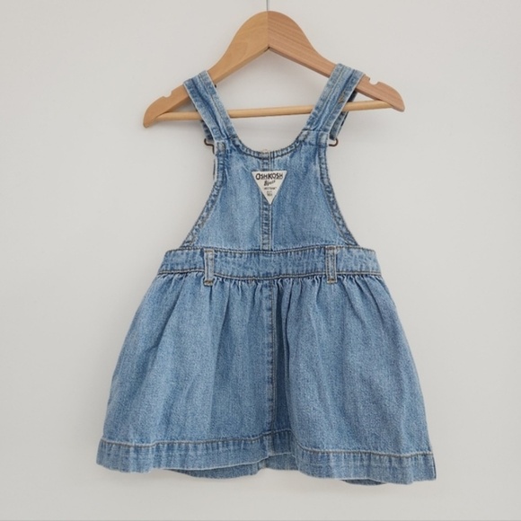 Oshkosh B'Gosh Overall Denim Jean Dress SIZE 12 MONTHS - Picture 2 of 3